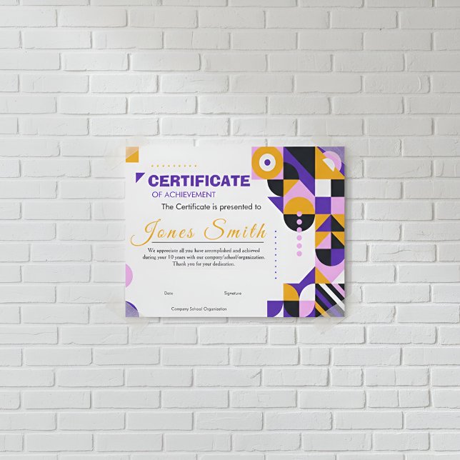 Abstrakt geometrisk certifikat för prestation (Skapare uppladdad)