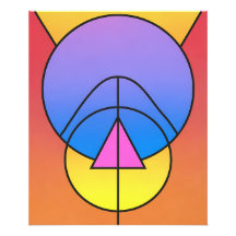 Abstrakt geometrisk cirklar linje färgglad affisch
