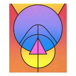 Abstrakt geometrisk cirklar linje färgglad affisch fototryck
