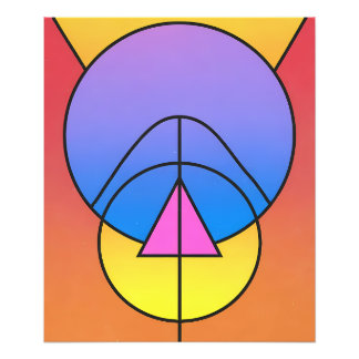 Abstrakt geometrisk cirklar linje färgglad affisch fototryck