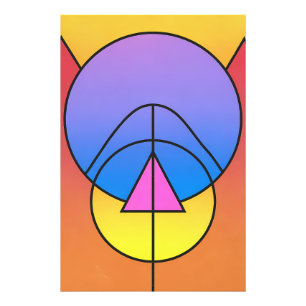 Abstrakt geometrisk cirklar linje Färgrik affisch Fototryck