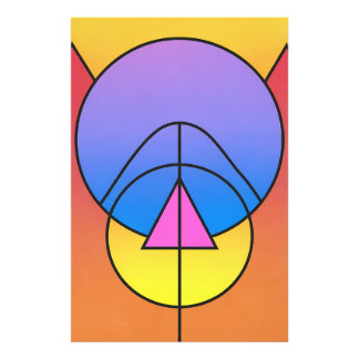 Abstrakt geometrisk cirklar linje Färgrik affisch Fototryck