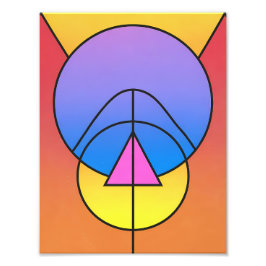 Abstrakt geometrisk cirklar linje Färgrik affisch Fototryck