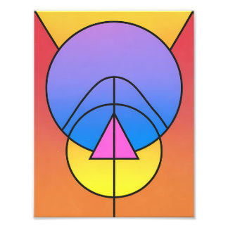 Abstrakt geometrisk cirklar linje Färgrik affisch Fototryck