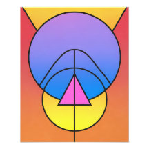 Abstrakt geometrisk cirklar linje färgrik affisch