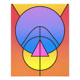 Abstrakt geometrisk cirklar linje färgrik affisch fototryck