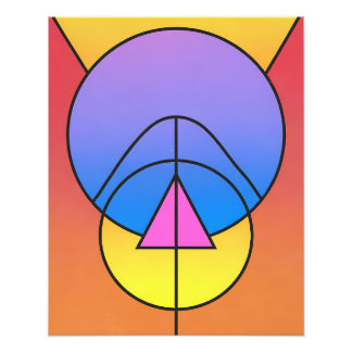 Abstrakt geometrisk cirklar linje färgrik affisch fototryck
