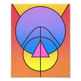 Abstrakt geometrisk cirklar linje färgrik affisch fototryck
