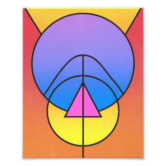 Abstrakt geometrisk cirklar linje färgrik affisch fototryck