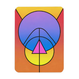 Abstrakt geometrisk cirklar linje Färgrik affisch Magnet