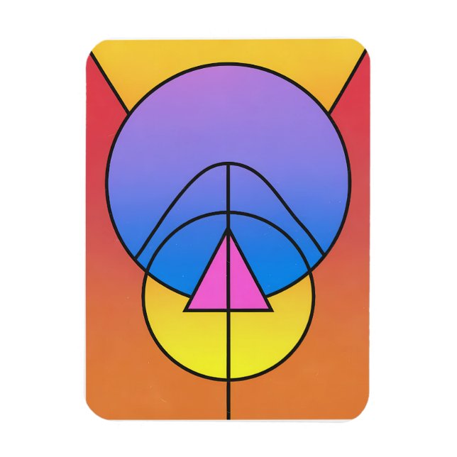 Abstrakt geometrisk cirklar linje Färgrik affisch Magnet (Vertikal)