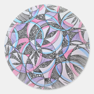 Abstrakt geometrisk cirklar Mandala dekal Runt Klistermärke