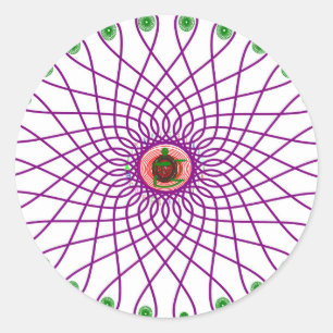 Abstrakt Geometrisk Cirkulär Mandala Rund Klisterm Runt Klistermärke
