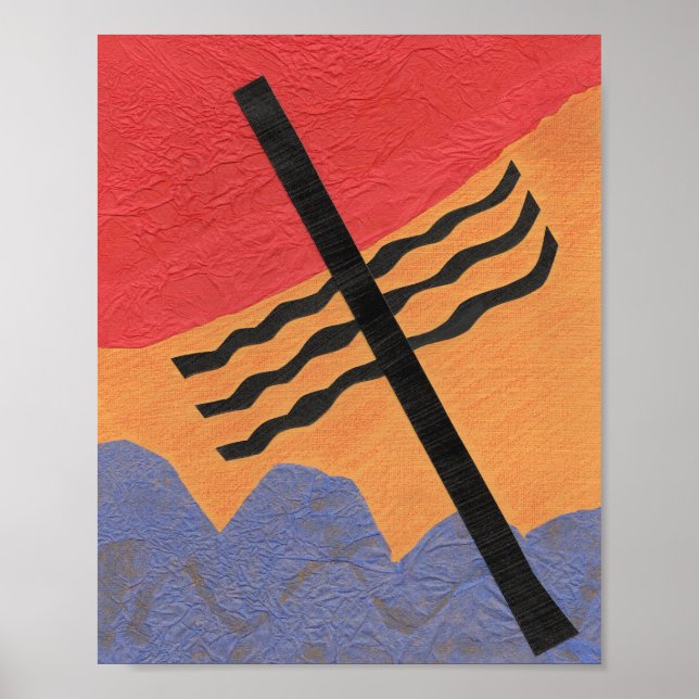 Abstrakt geometrisk collage poster (Framsidan)