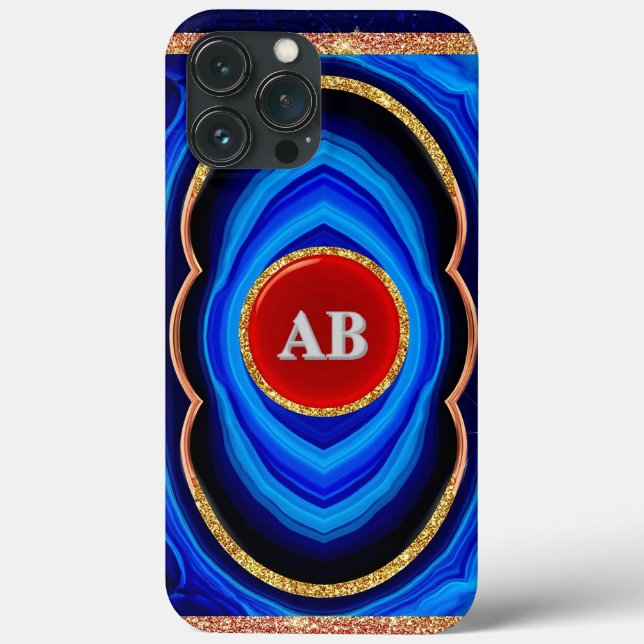 Abstrakt geometrisk design med blå röd och guld (Baksida)