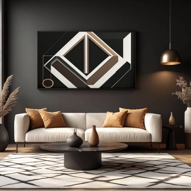 Abstrakt geometrisk diamant modern Bauhaus Canvastryck (Skapare uppladdad)