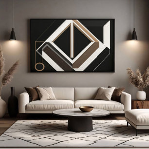 Abstrakt geometrisk diamant modern Bauhaus Poster