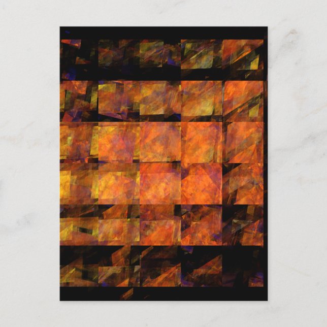 Abstrakt geometrisk eldkonst modern vägkonst vykort (Framsida)