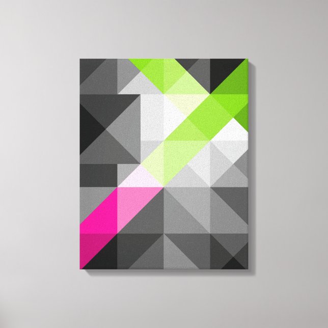 Abstrakt geometrisk elegant Grå rosa gröna färger Canvastryck (Framsida)