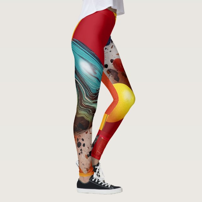 Abstrakt geometrisk färgrik komposition  leggings (Höger)