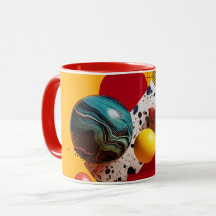 Abstrakt geometrisk färgrik komposition mugg
