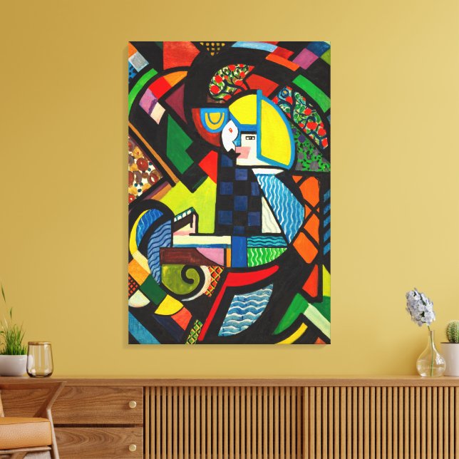 Abstrakt Geometrisk Färgrik Modernistisk Målning Canvastryck (Insitu (Vardagsrum))