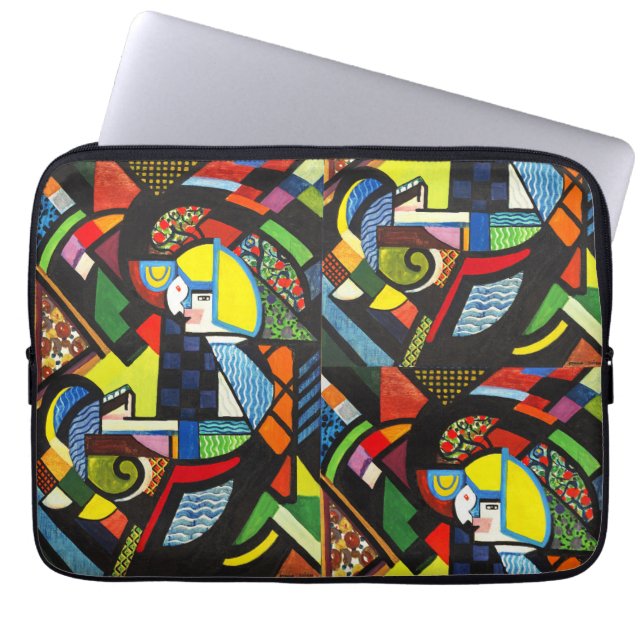 Abstrakt Geometrisk Färgrik Modernistisk Målning Laptop Fodral (Framsidan)