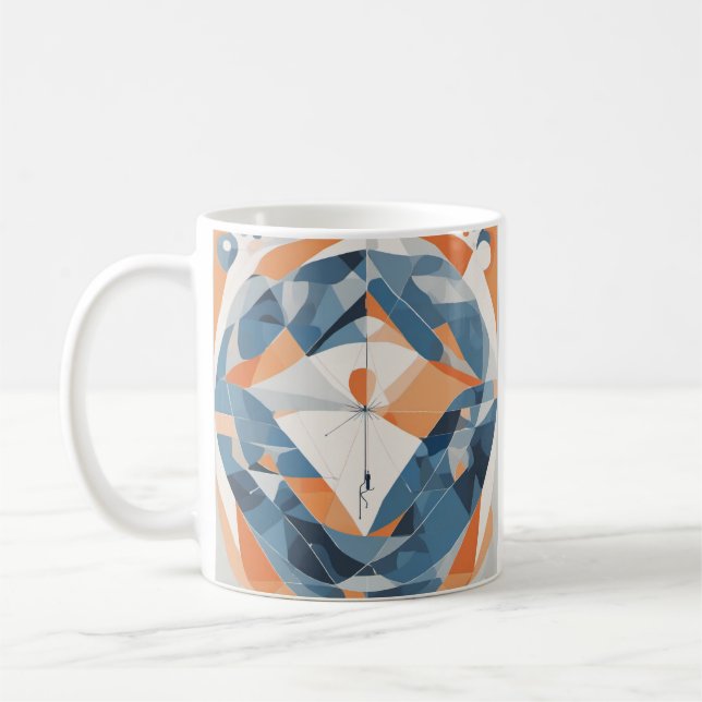 Abstrakt geometrisk fisk fiskespö design för Ang Kaffemugg (Vänster)