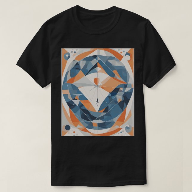 Abstrakt geometrisk fisk fiskespö design för Ang T Shirt (Design framsida)