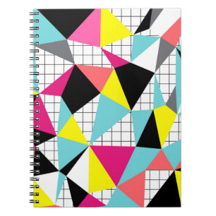 Abstrakt, geometrisk, flerfärgad, polygonal anteckningsbok