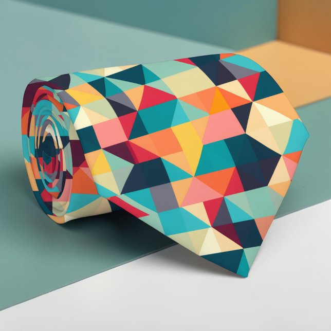 Abstrakt geometrisk flervärgad skräddarsydd slips (Skapare uppladdad)