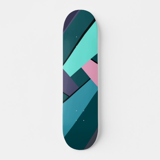 Abstrakt geometrisk form 6 mini skateboard bräda 18,5 cm (Framsida)