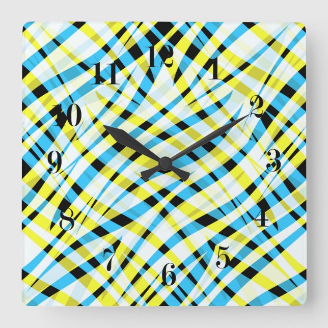 Abstrakt, geometrisk fyrkantig klocka (Framsida)