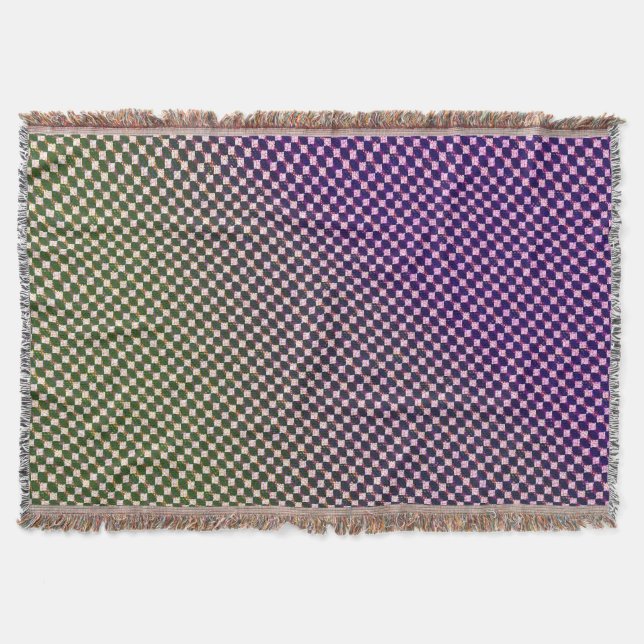 Abstrakt Geometrisk Gradient Rutigt Mönster 1278 Filt (Framsidan)
