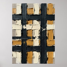 Abstrakt geometrisk grid-plansch | Impasto struktu Poster