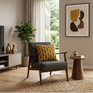 Abstrakt geometrisk gul blomster kudde