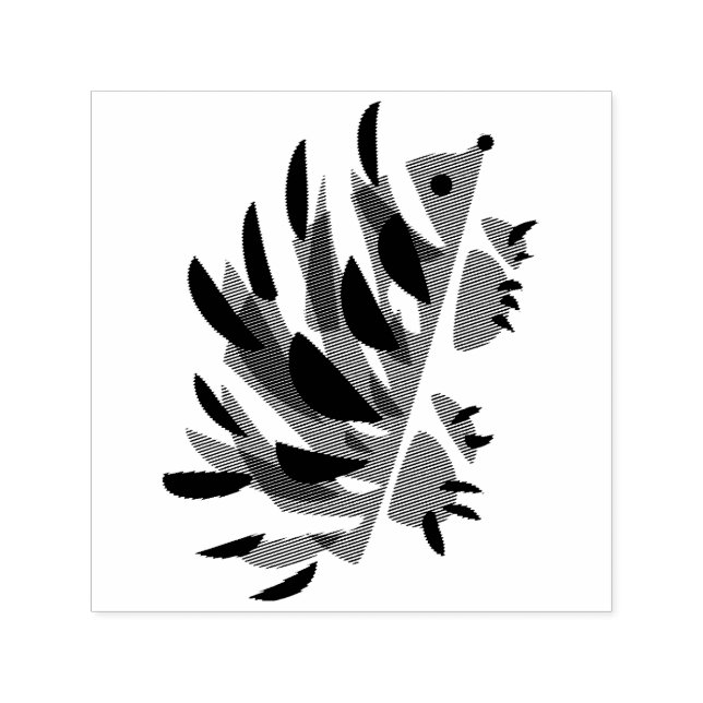 Abstrakt geometrisk gullig igelkott självfärgande stämpel (Design)