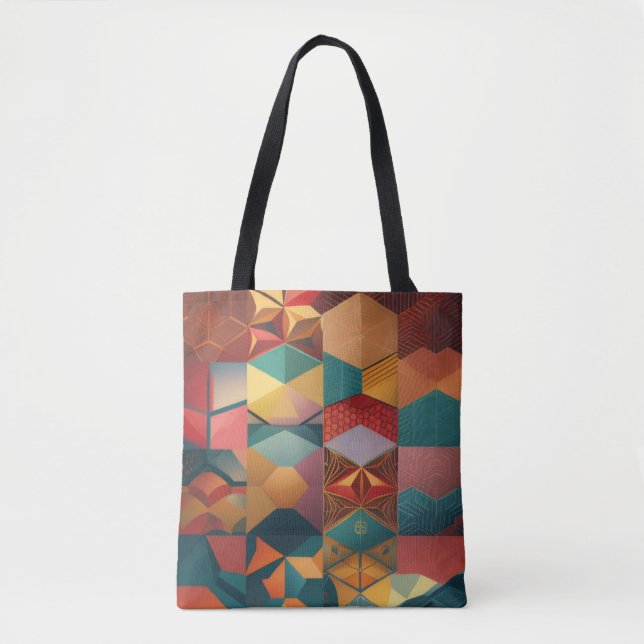 Abstrakt geometrisk hexagonmönster tygkasse (Framsida)