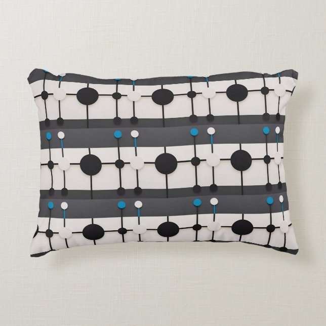 Abstrakt geometrisk komposition med cirklar prydnadskudde (Framsidan)