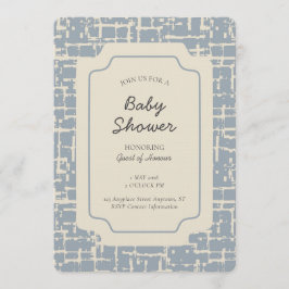 Abstrakt geometrisk könsneutral blå beige inbjudningar