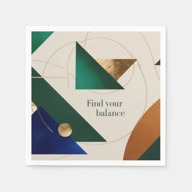 Abstrakt geometrisk konst Modern minimalistisk Pappersservett (Framsidan)