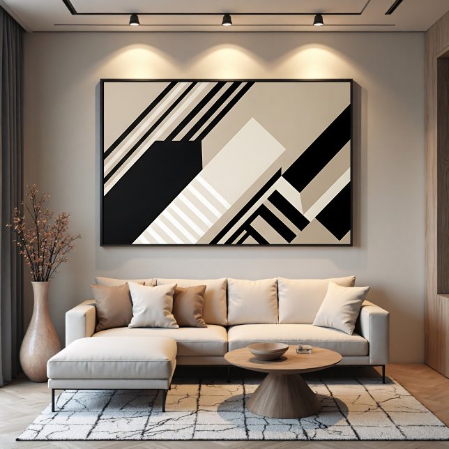 Abstrakt geometrisk konst neutrala toner poster (Skapare uppladdad)