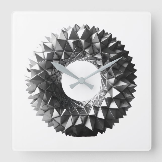 abstrakt geometrisk krans fyrkantig klocka (Framsida)