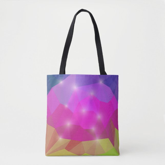 Abstrakt geometrisk kristallmosaik i rosa tygkasse (Framsida)