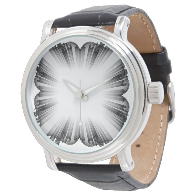 Abstrakt geometrisk kronblad herrar armbandsur (Vinklad)