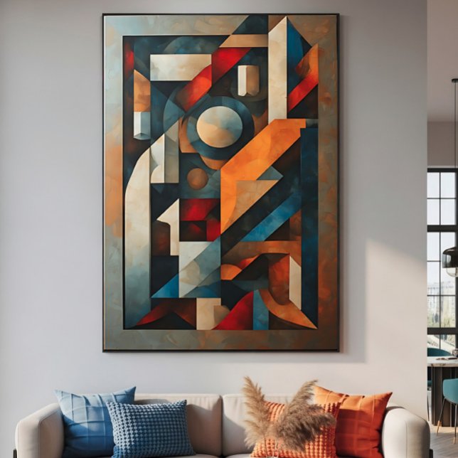 Abstrakt Geometrisk Kubistisk Modern Poster (Skapare uppladdad)