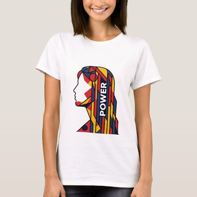 Abstrakt geometrisk kvinna | Kvinnors T-Shirts (Framsida)