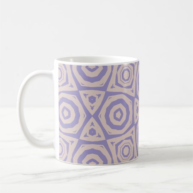 Abstrakt Geometrisk Lila och Kräm Kaffemugg (Vänster)