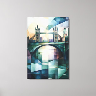 Abstrakt geometrisk London-siluett med Tower Bridg Canvastryck