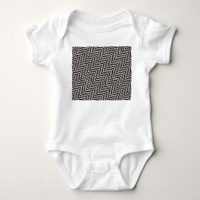 Abstrakt Geometrisk lucka: Svartvit Mönster T Shirt (Framsida)